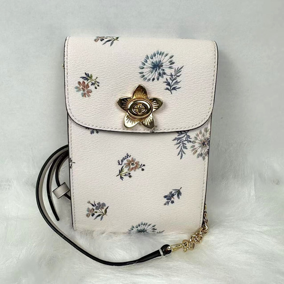 Coach Rachel Phone Crossbody With Dandelion Floral Print In Chalk 2946 NWT - Picture 1 of 7